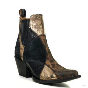 Old Gringo Gianna Black Gold Cheetah Print 7in